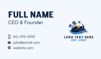 Summer Ocean Mountain Business Card Design