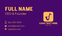 Golden Saxophone Mobile Application Business Card Design