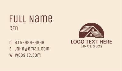 Roof House Construction Business Card