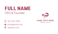 Ribbon Letter P Business Card Design