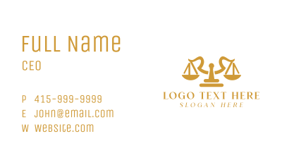 Justice Scale Letter R Business Card