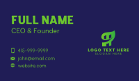 Green Eco Letter H  Business Card
