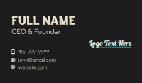 Hipster Retro Wordmark Business Card