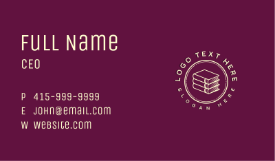 Novel Book Library Business Card Image Preview