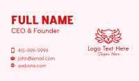Red Skull Wings Emblem Business Card Design