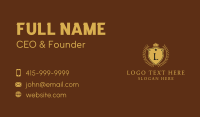 Gold Wreath Crown Shield Business Card