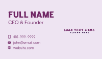 Cute Purple Wordmark  Business Card