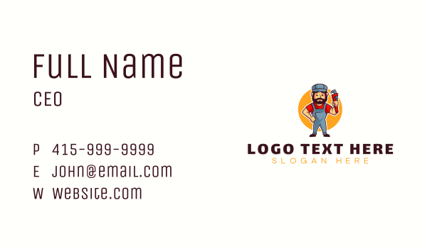 Handyman Plumber Wrench Business Card Design Image Preview