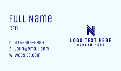 Corporate Letter N  Business Card
