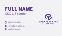 Purple Lightning Letter B Business Card Design