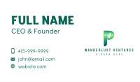 Glossy Leaf Letter P Business Card
