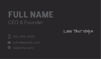 Gray Graffiti Wordmark Business Card