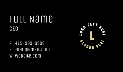Simple Bold Lettermark Business Card