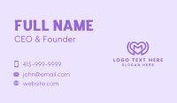 Purple Love Heart Letter M Business Card