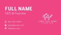 Pink Rabbit Letter W Business Card