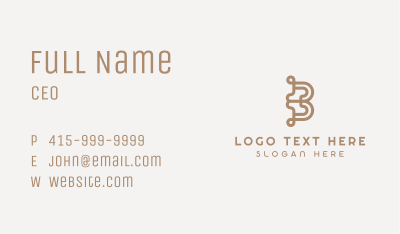 Stylish Upscale Boutique Letter B Business Card