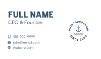 Marine Anchor Ocean  Business Card