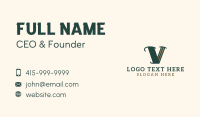 Professional Brand Letter V Business Card