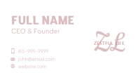 Pink Cursive Letter Business Card