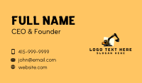 Construction Digging Excavator Business Card