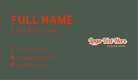 Quirky Stroke Wordmark Business Card