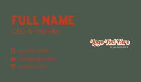 Quirky Stroke Wordmark Business Card Design