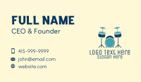 Blue Drum Set Business Card Design