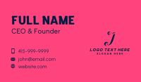 Feminine Cursive Letter J Business Card Design