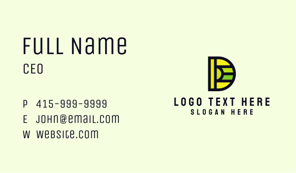 Letter D Advertising Company Business Card Design