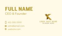 Gold Eagle Letter K Business Card