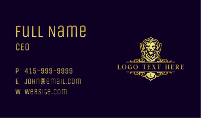 Majestic Lion Crest Business Card