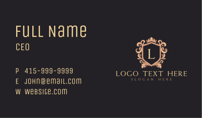 Classy Royal Shield Lettermark Business Card