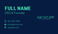 Neon Handwriting Wordmark Business Card