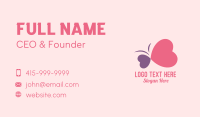 Simple Romantic Heart Butterfly  Business Card Design