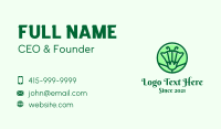Green Flower Circle Business Card