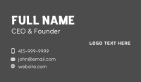 Generic White Wordmark Business Card Design