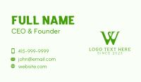 Green Letter W Business Card