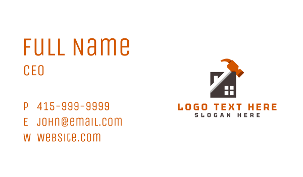 Hammer House Handyman Business Card Design Image Preview