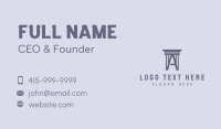 Gray Column Letter A Business Card