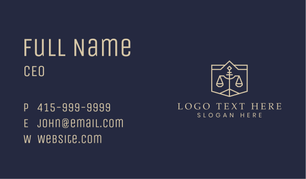 Legal Lawyer Scale Business Card Design