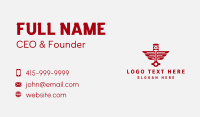 Red Piston Wings Business Card Design