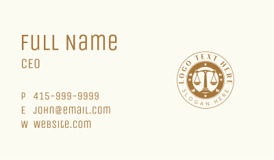 Legal Justice Scale Lawyer Business Card