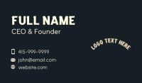 White Retro Wordmark Business Card