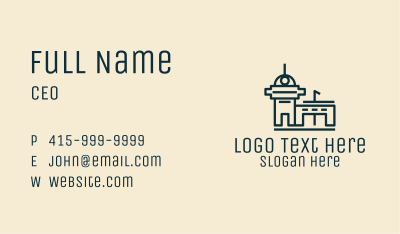 Simple Airport Building Business Card