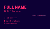 Neon Lights Business Card example 4