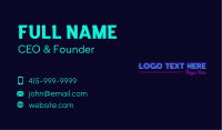 Neon Sign Wordmark Business Card