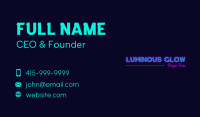 Neon Sign Wordmark Business Card Image Preview