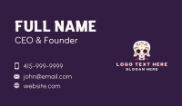 Festive Skull Moustache Business Card