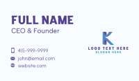 Gradient Modern Letter K Business Card