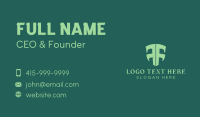 Green Shield Letter F Business Card